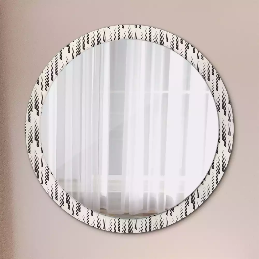 Miroir rond avec décoration Motif rayé
