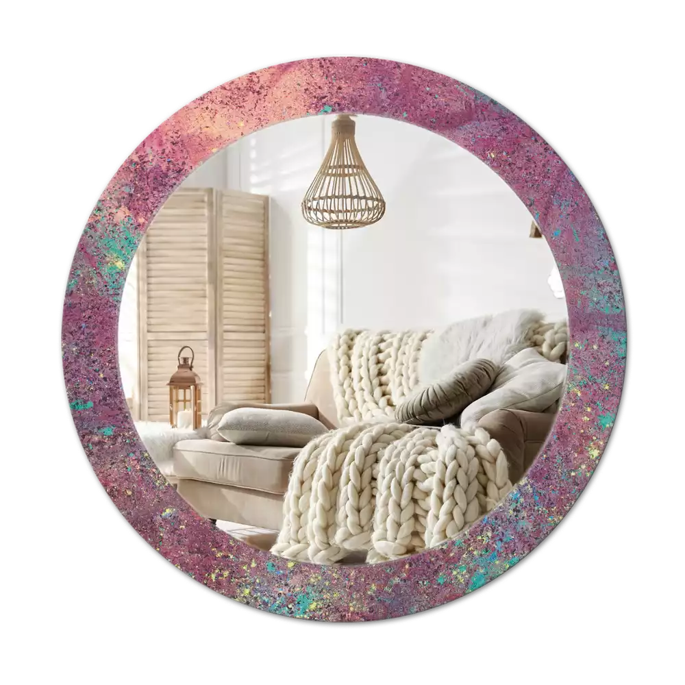 Miroir rond imprimé Festival des couleurs