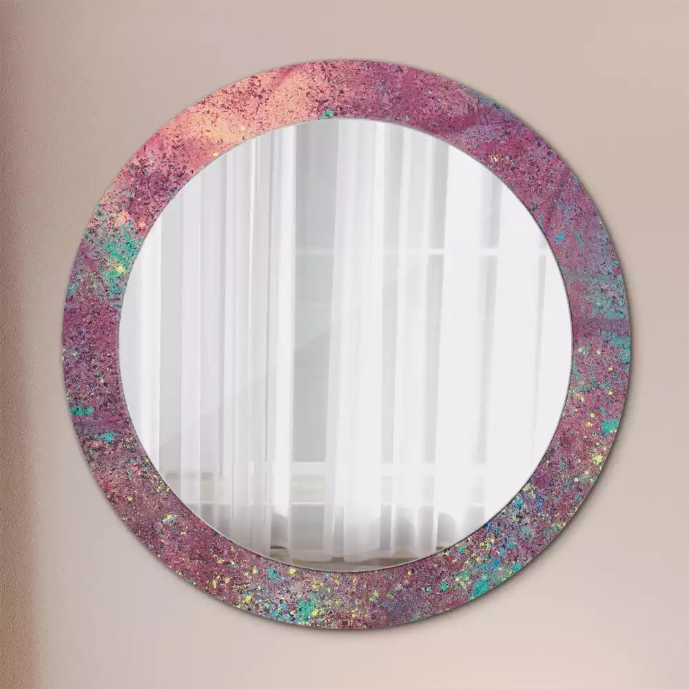 Miroir rond imprimé Festival des couleurs