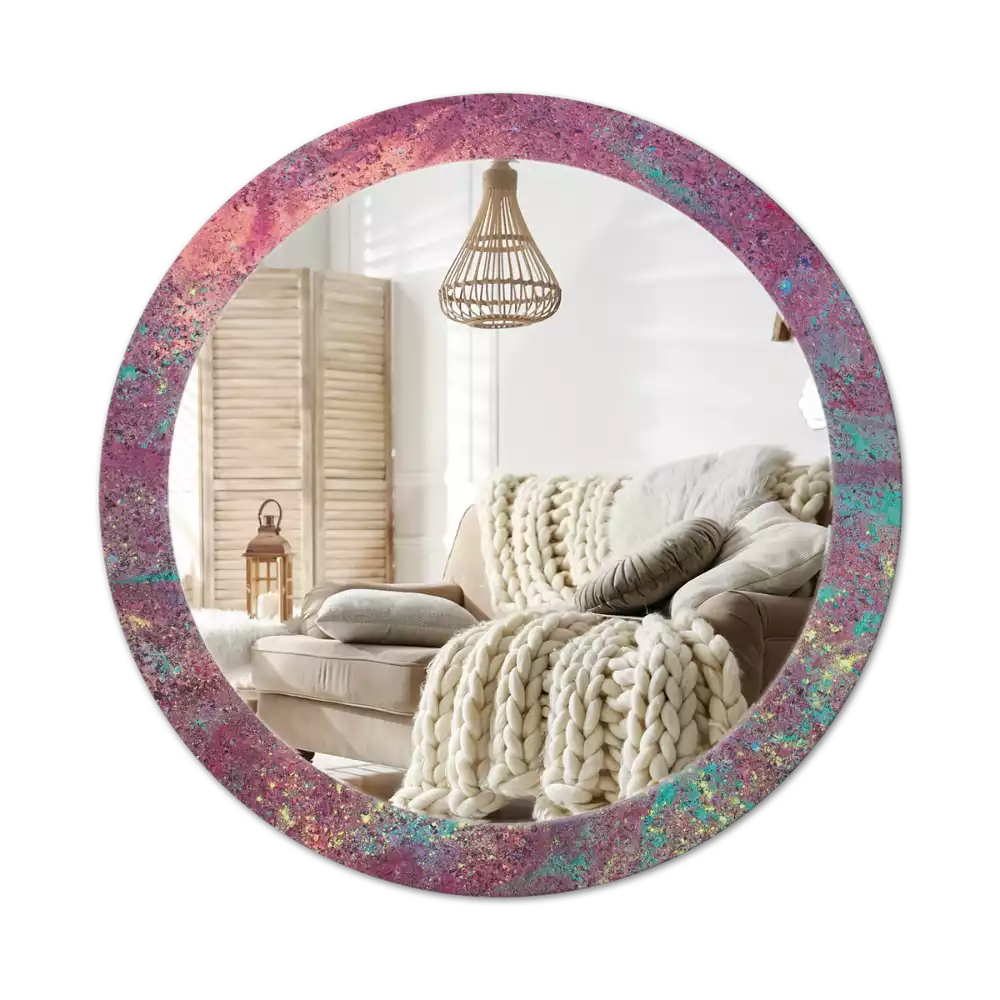 Miroir rond imprimé Festival des couleurs