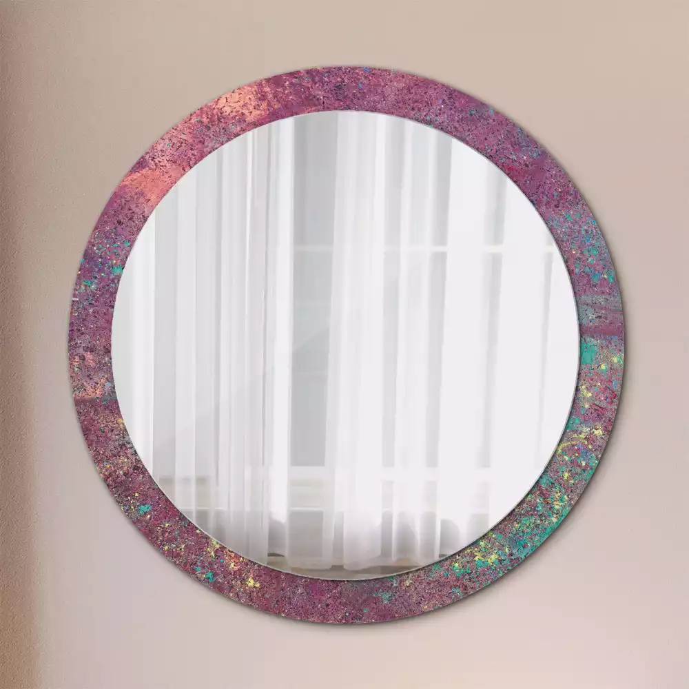 Miroir rond imprimé Festival des couleurs