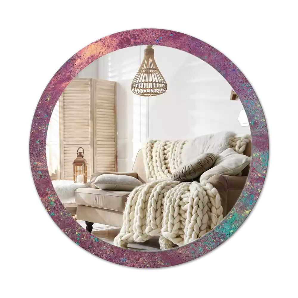 Miroir rond imprimé Festival des couleurs