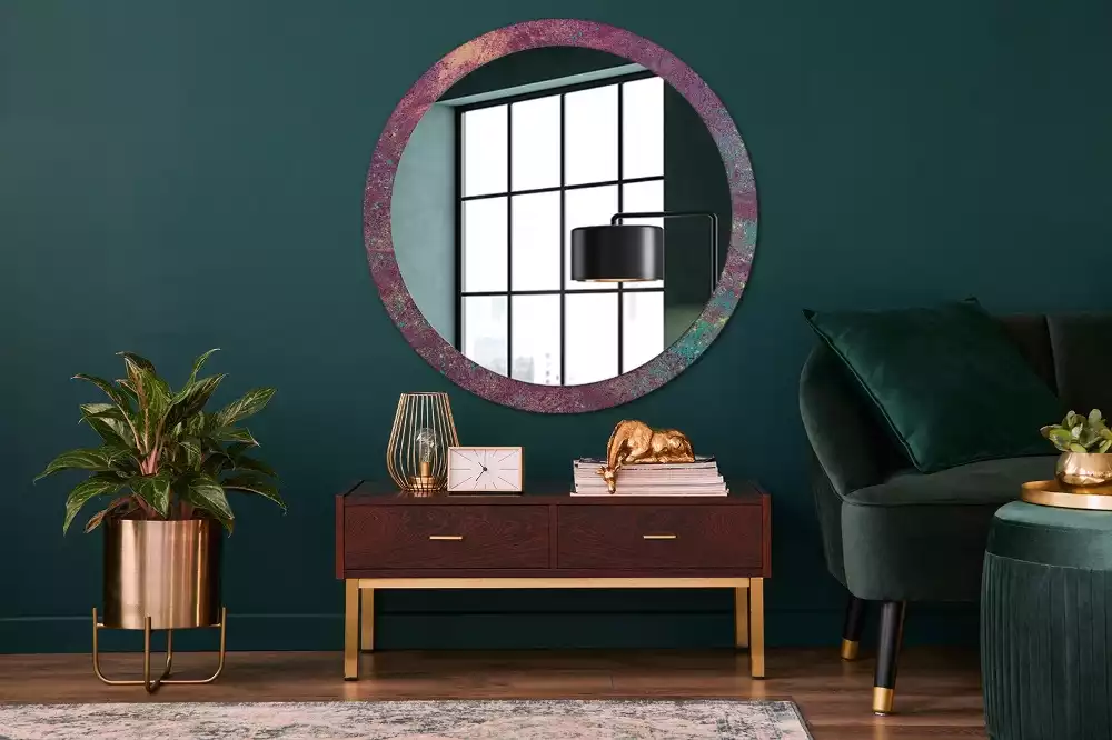 Miroir rond imprimé Festival des couleurs