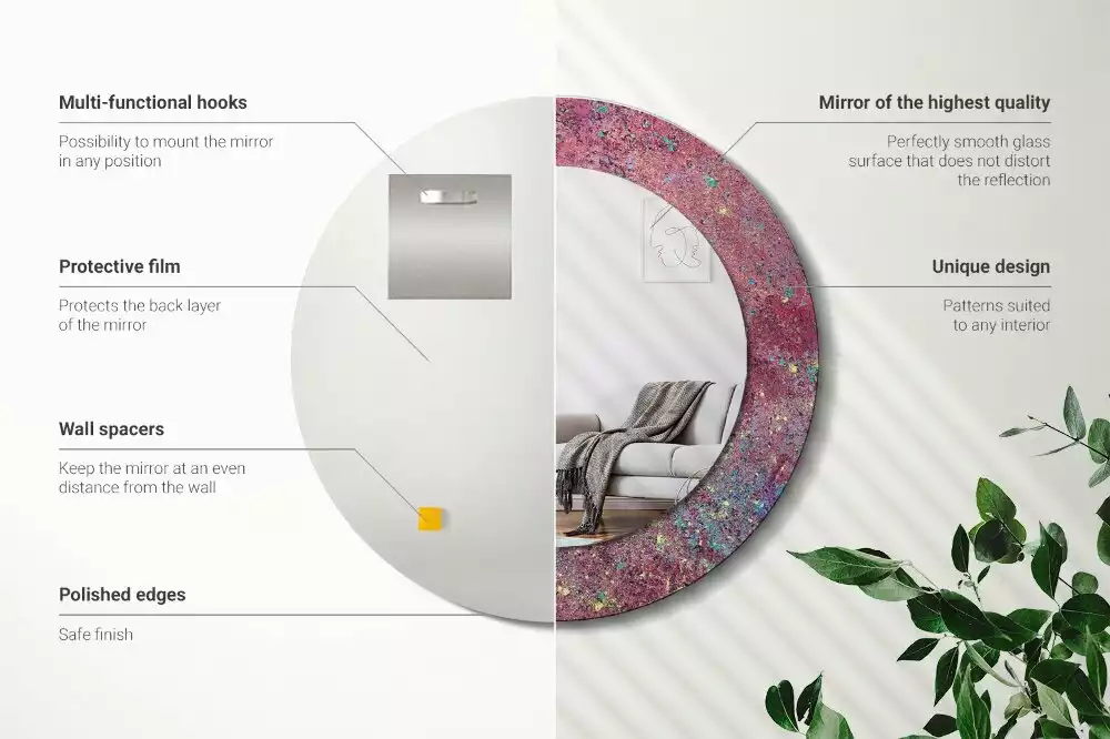 Miroir rond imprimé Festival des couleurs