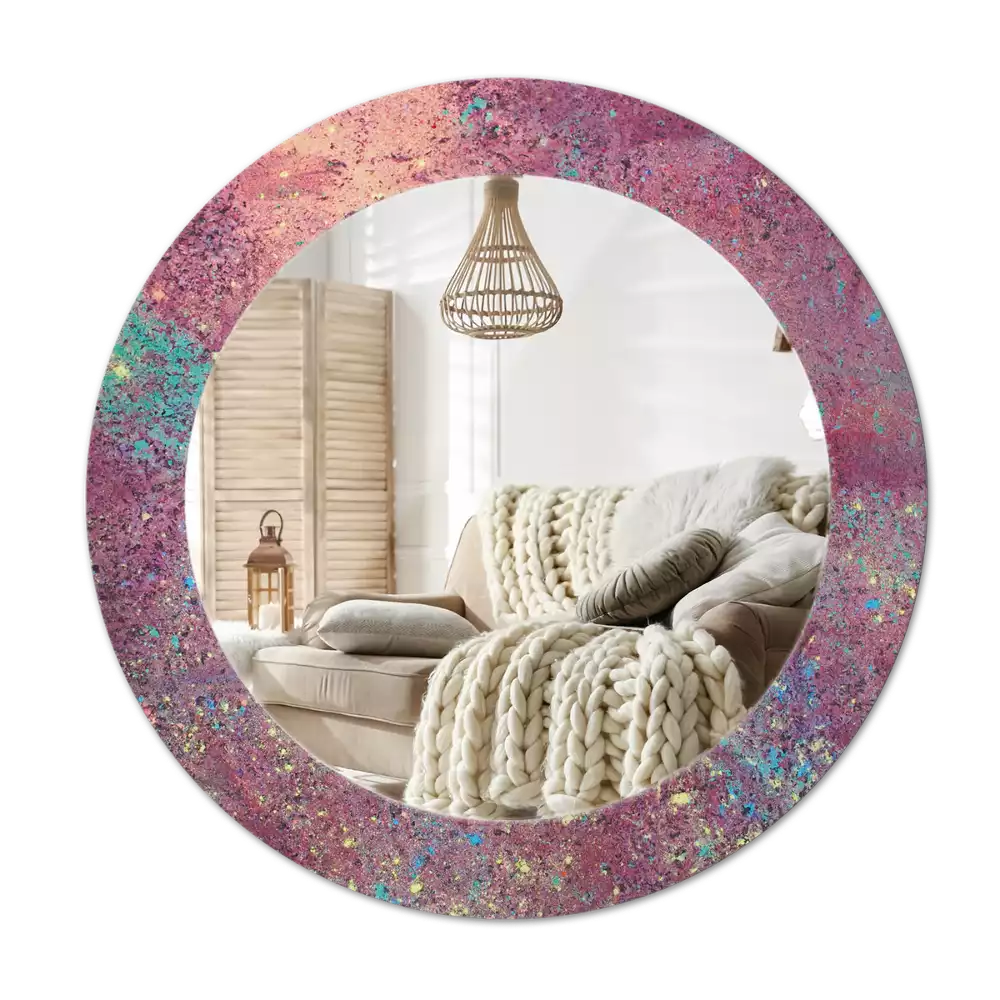 Miroir rond imprimé Festival des couleurs