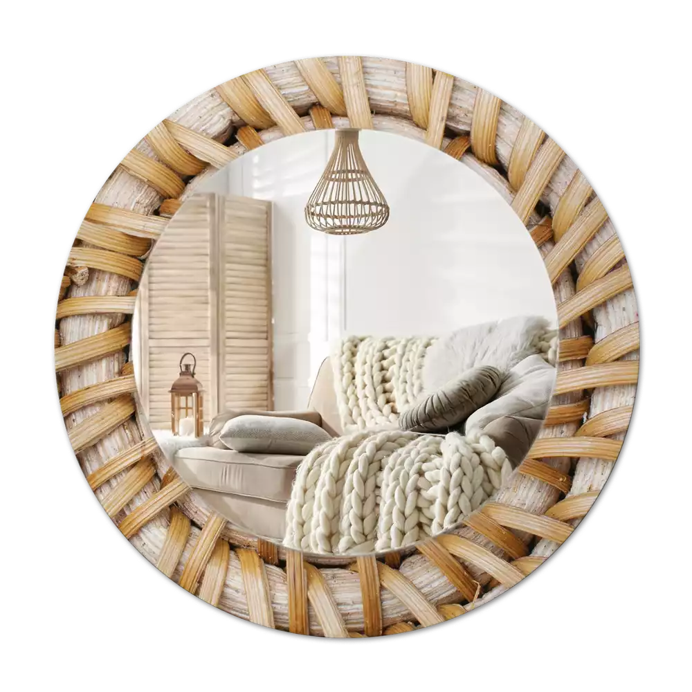 Miroir rond imprimé Tressage