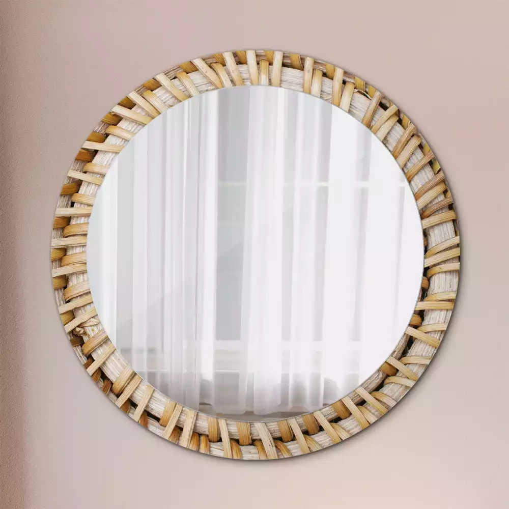 Miroir rond imprimé Tressage