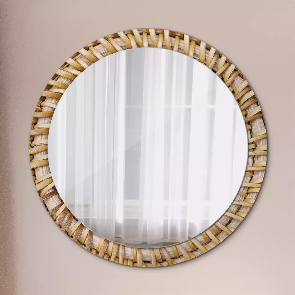 Miroir rond imprimé Tressage