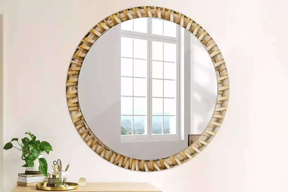 Miroir rond imprimé Tressage