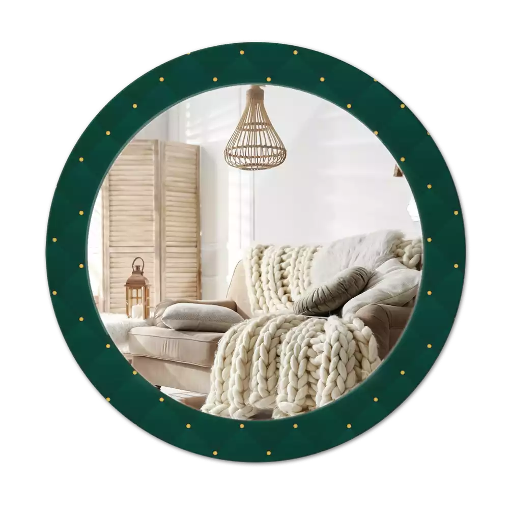 Miroir rond avec décoration Motif matelassé