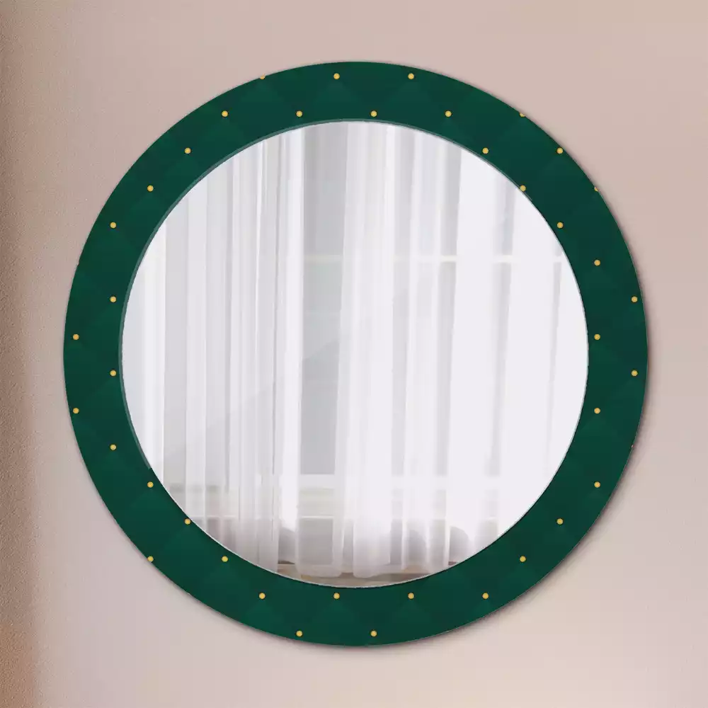Miroir rond avec décoration Motif matelassé
