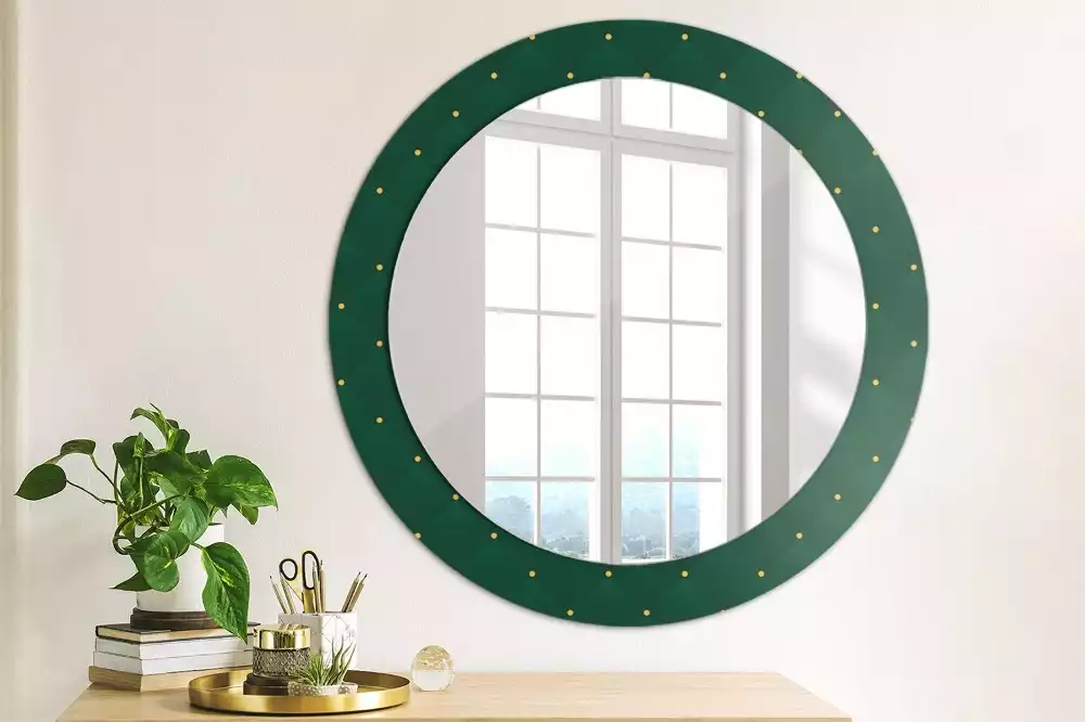 Miroir rond avec décoration Motif matelassé