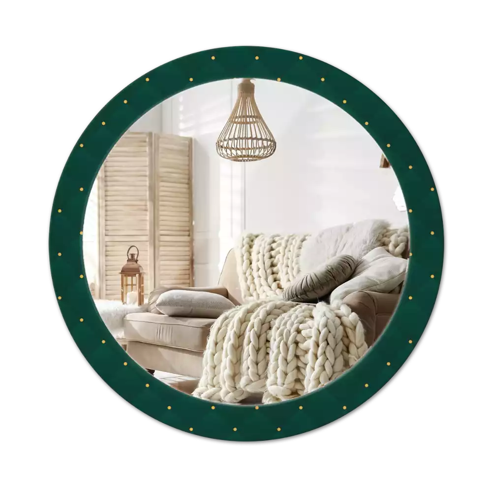 Miroir rond avec décoration Motif matelassé