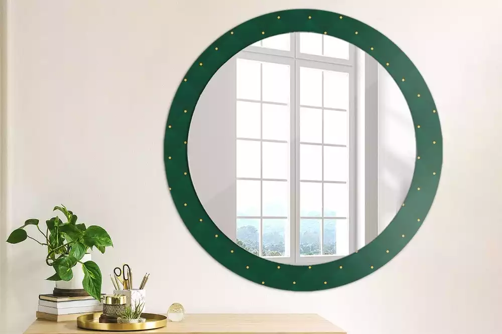 Miroir rond avec décoration Motif matelassé
