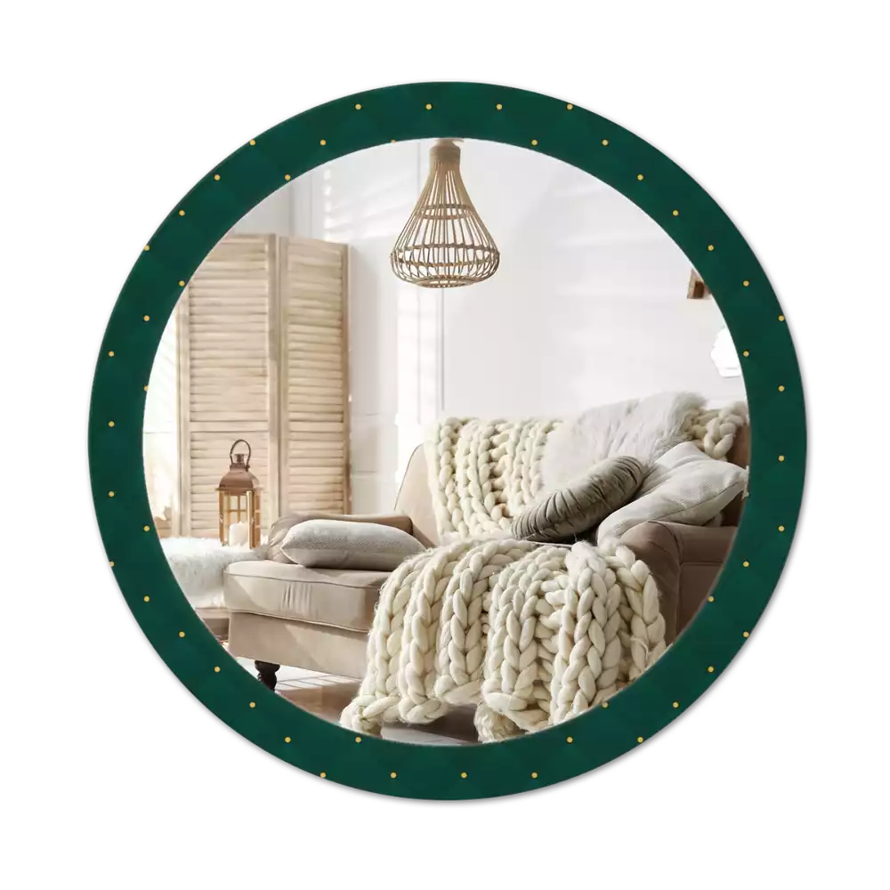 Miroir rond avec décoration Motif matelassé
