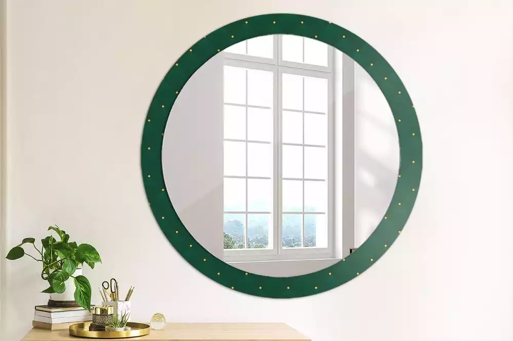 Miroir rond avec décoration Motif matelassé