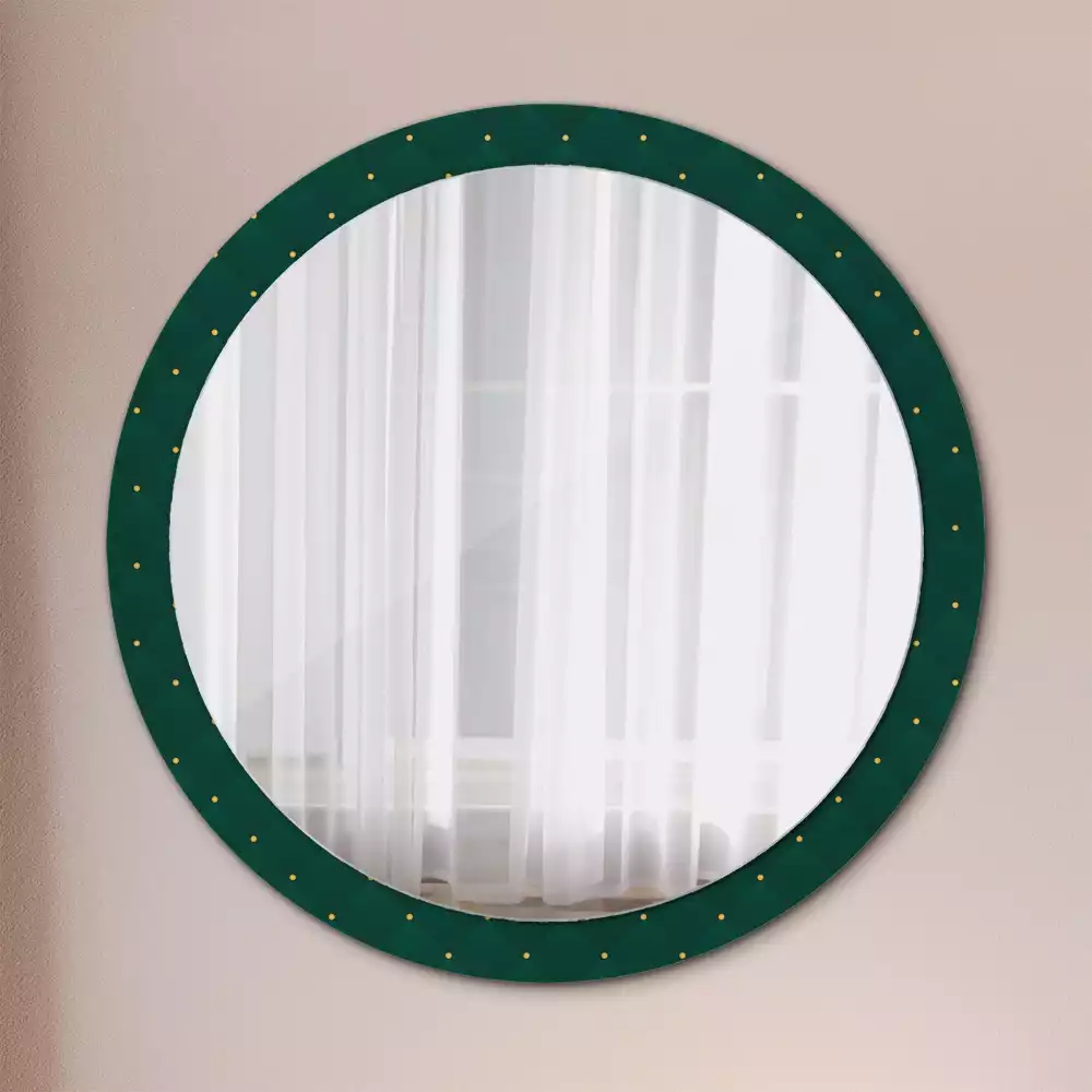Miroir rond avec décoration Motif matelassé
