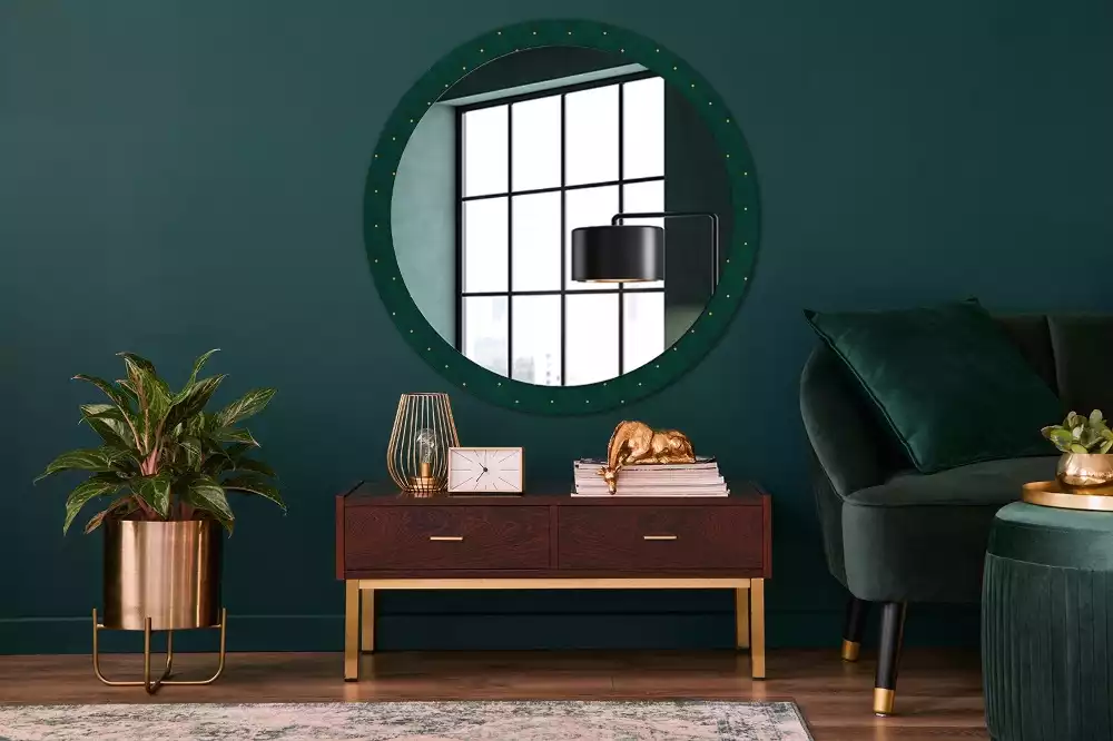 Miroir rond avec décoration Motif matelassé
