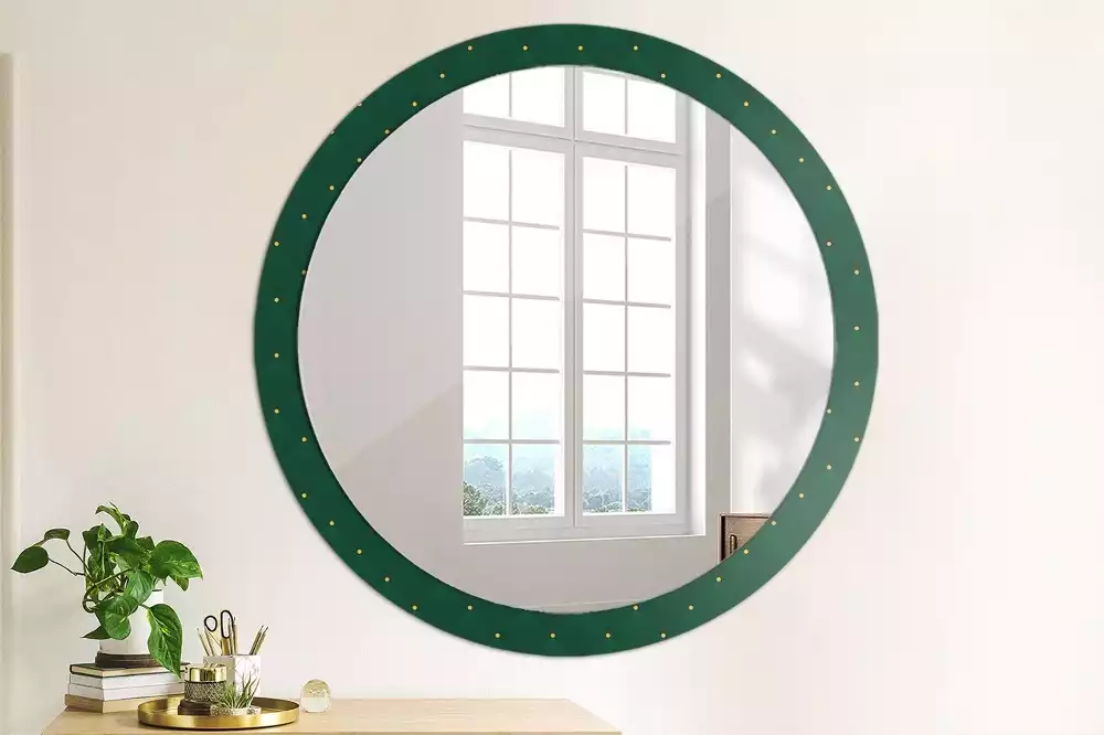 Miroir rond avec décoration Motif matelassé