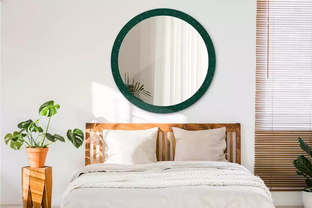 Miroir rond avec décoration Motif matelassé