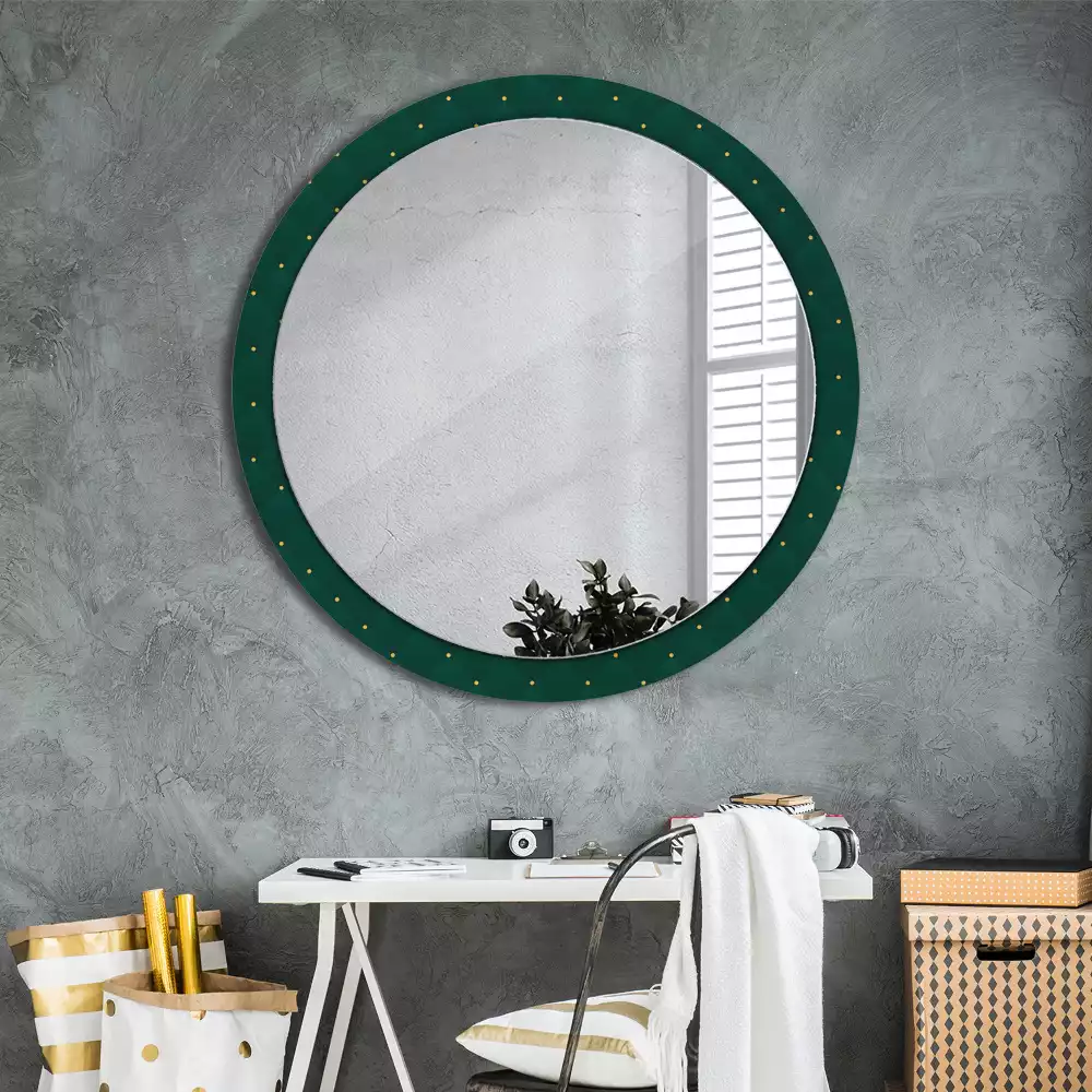 Miroir rond avec décoration Motif matelassé