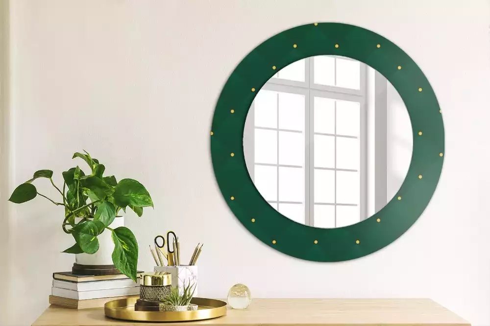Miroir rond avec décoration Motif matelassé