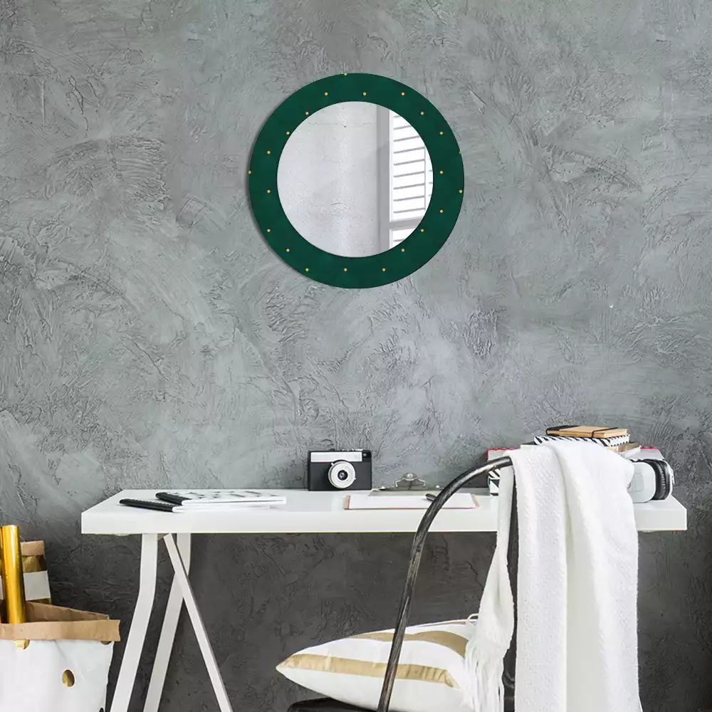 Miroir rond avec décoration Motif matelassé