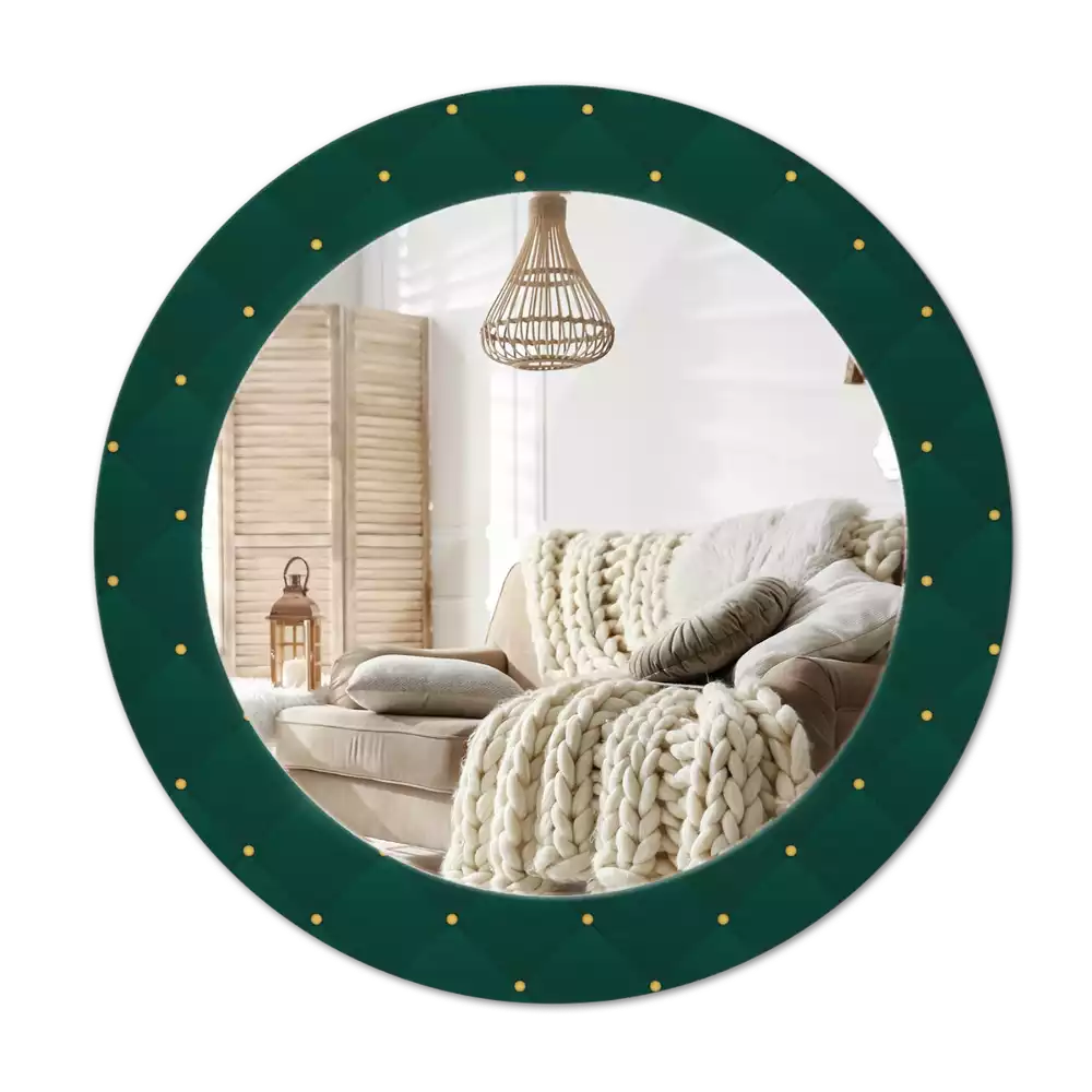Miroir rond avec décoration Motif matelassé