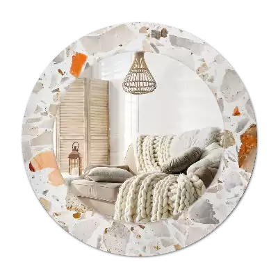 Miroir rond avec décoration Style terrazzo