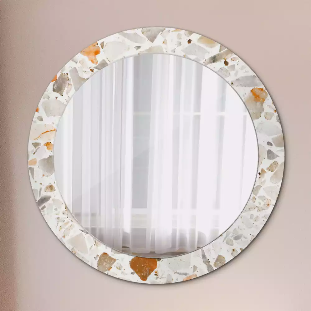 Miroir rond avec décoration Style terrazzo