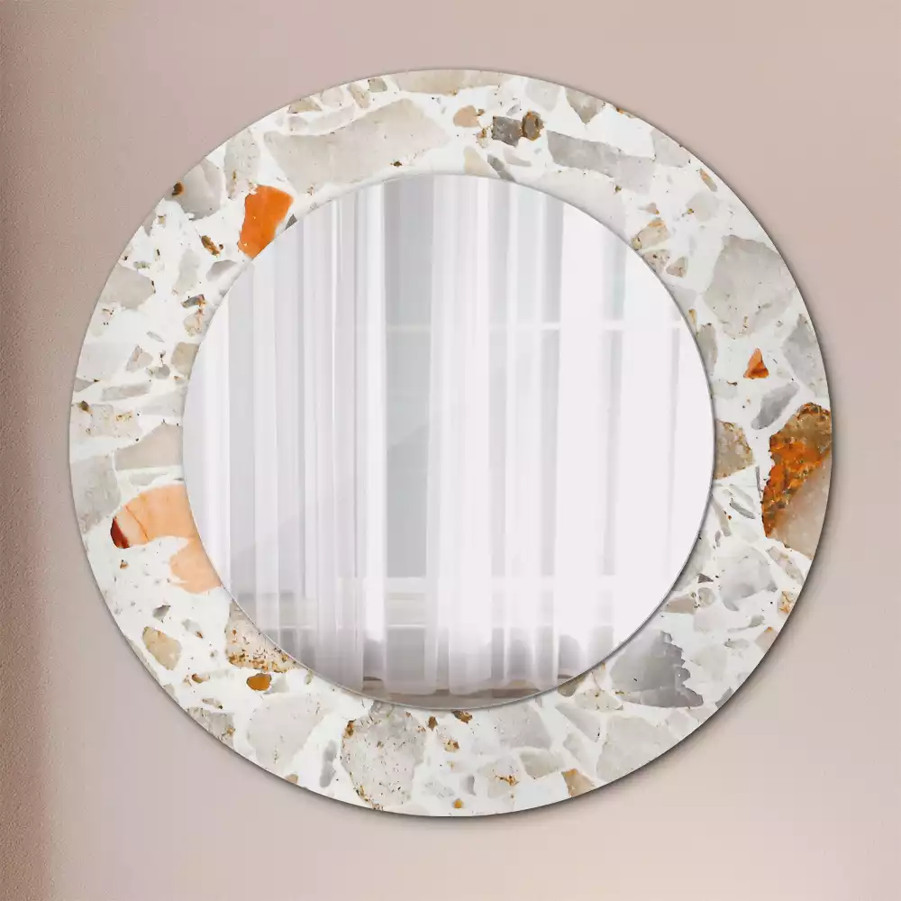 Miroir rond avec décoration Style terrazzo