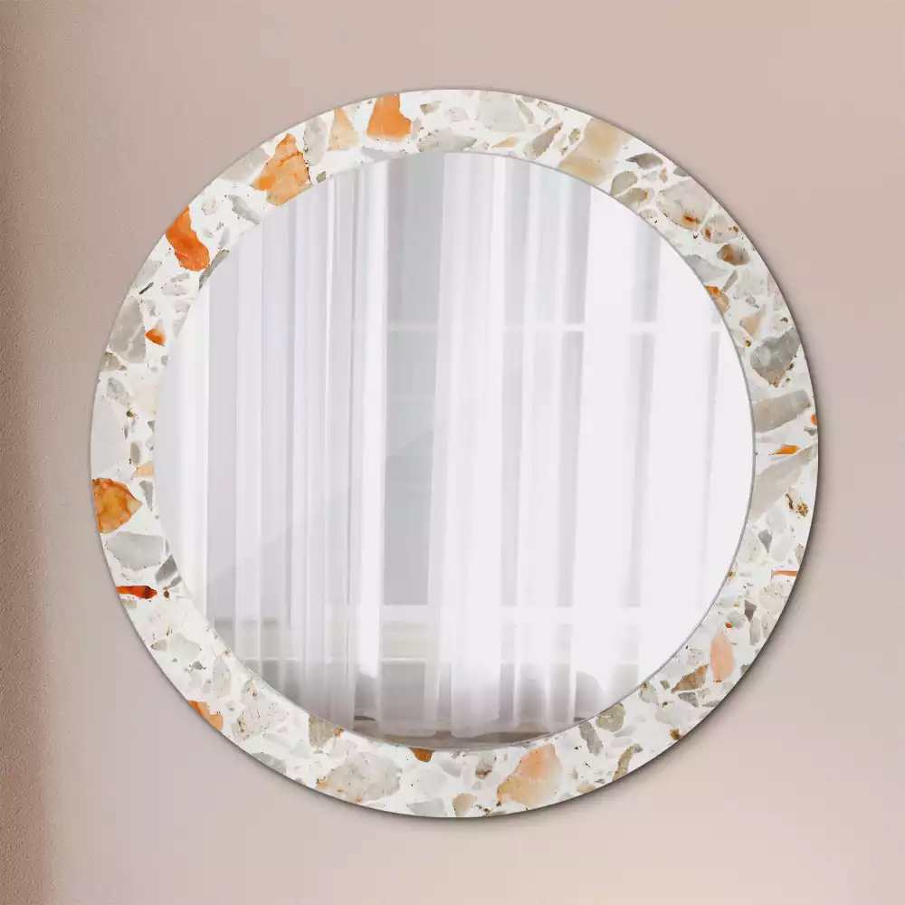 Miroir rond avec décoration Style terrazzo