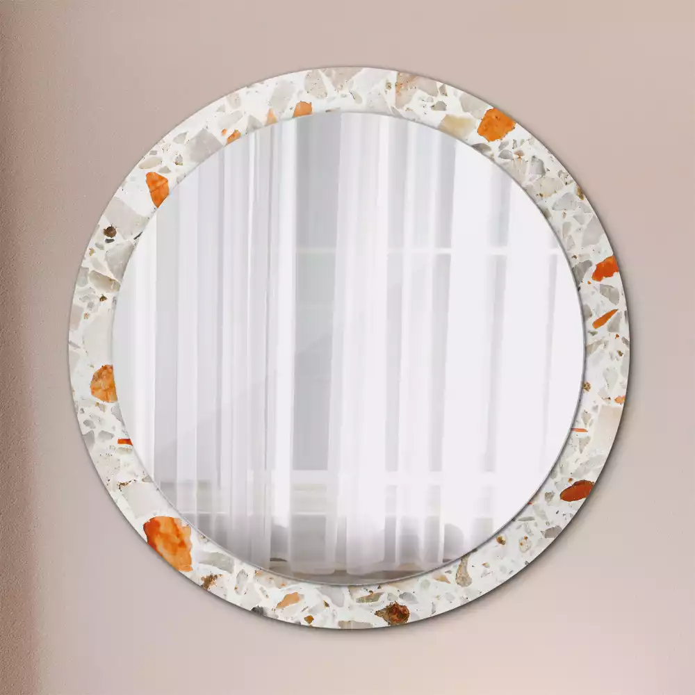 Miroir rond avec décoration Style terrazzo