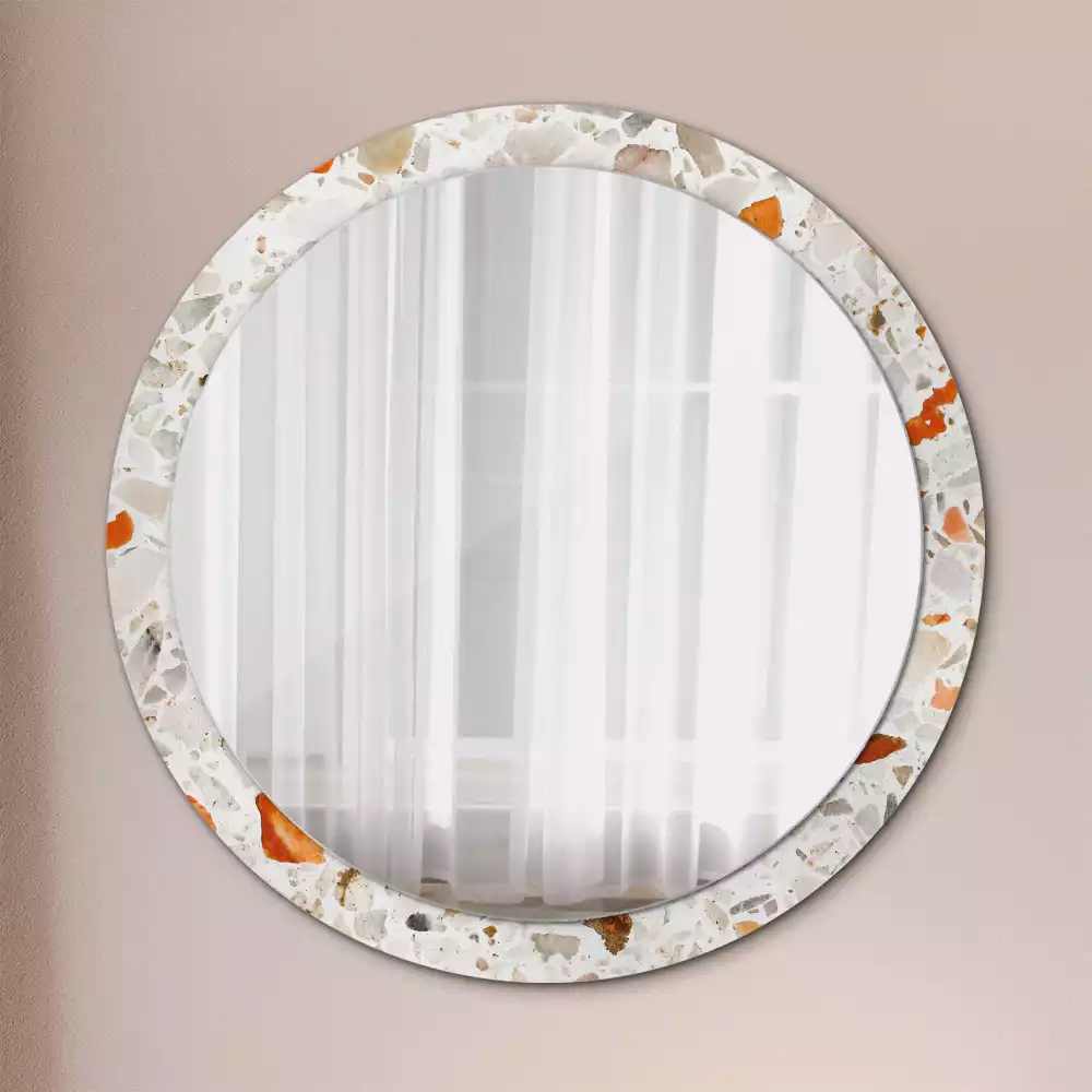 Miroir rond avec décoration Style terrazzo
