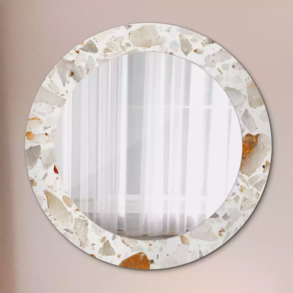 Miroir rond avec décoration Style terrazzo