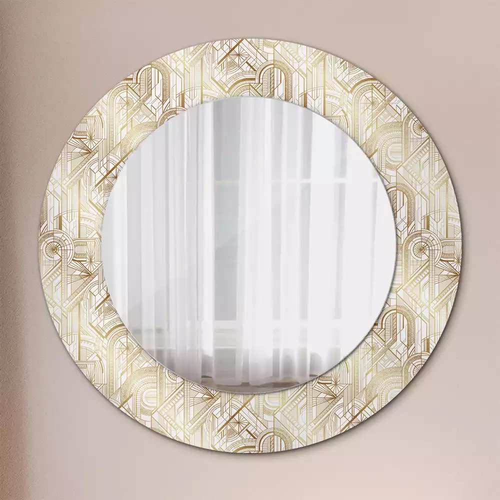 Miroir rond imprimé Composition art déco