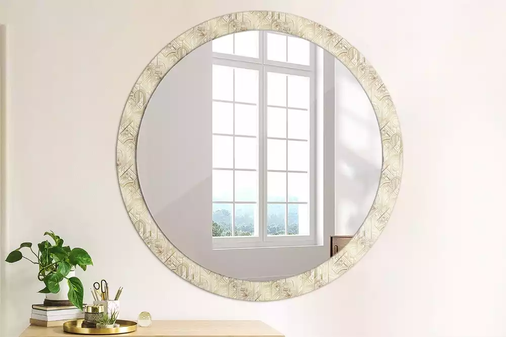 Miroir rond imprimé Composition art déco