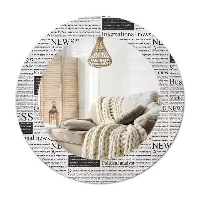 Miroir rond avec décoration Journaux