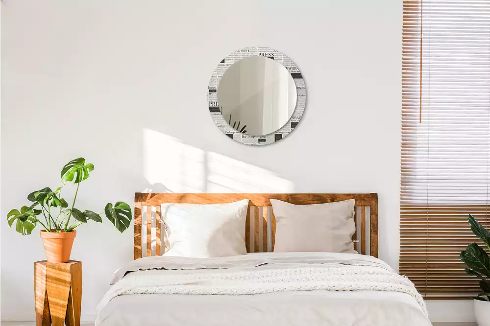 Miroir rond avec décoration Journaux