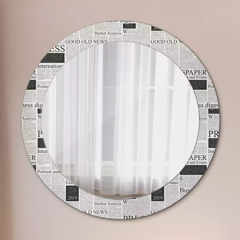 Miroir rond avec décoration Journaux
