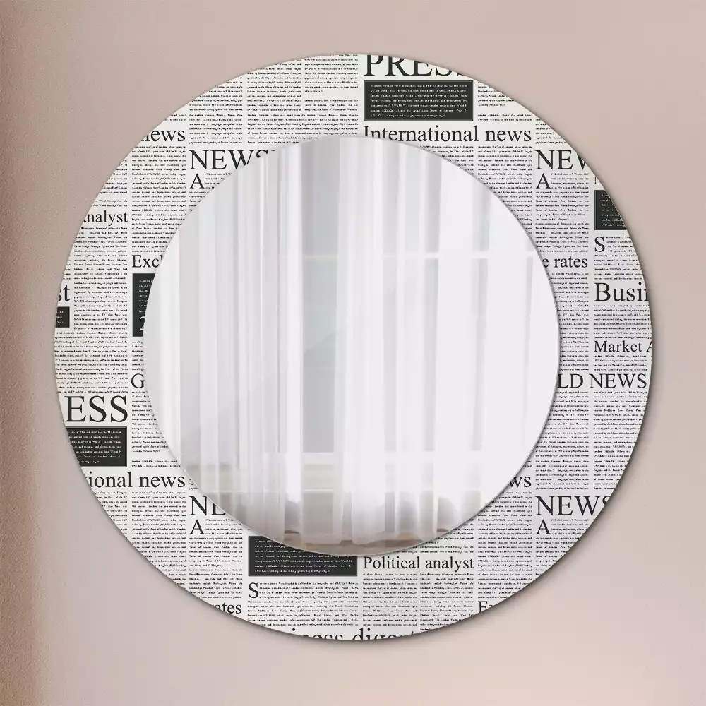 Miroir rond avec décoration Journaux