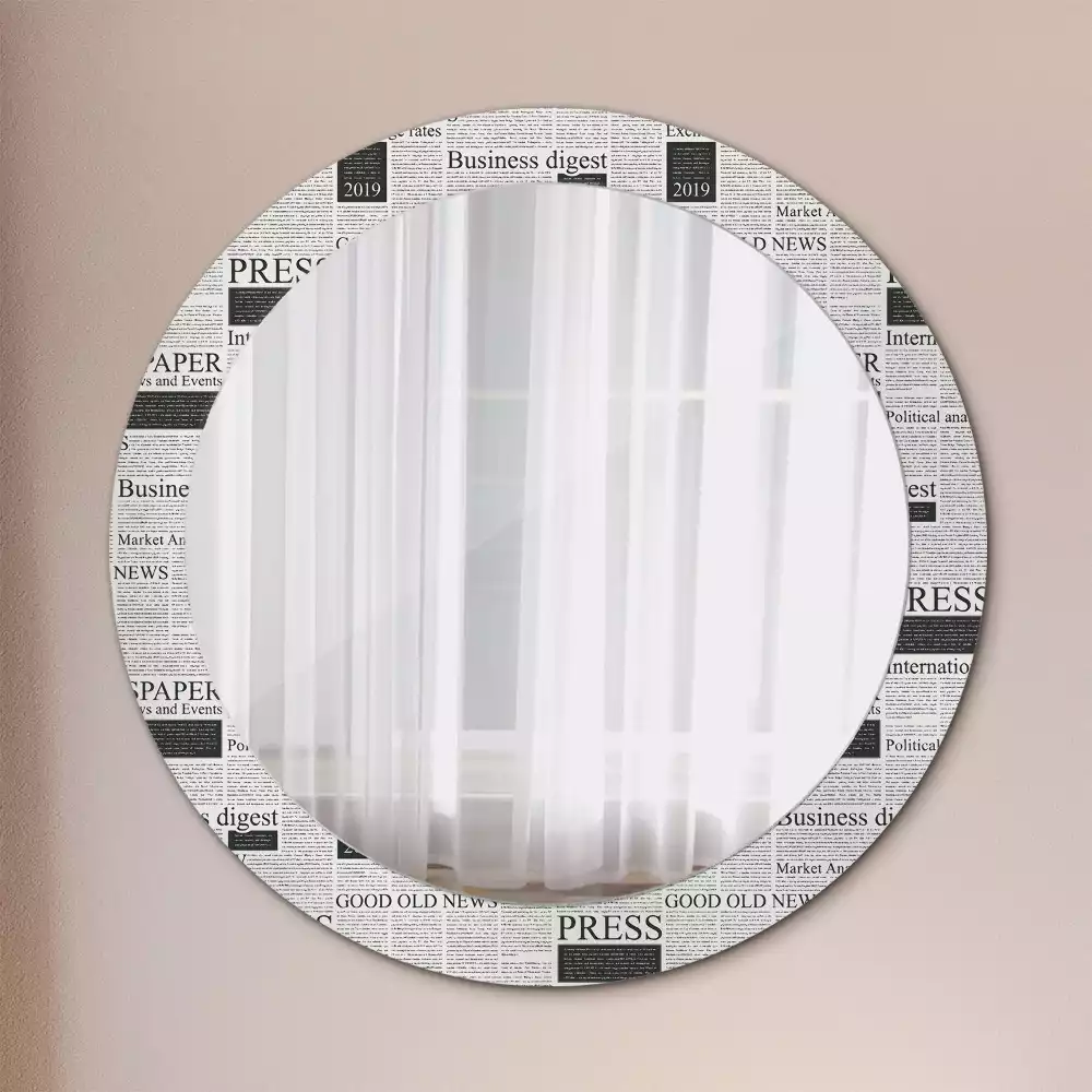 Miroir rond avec décoration Journaux