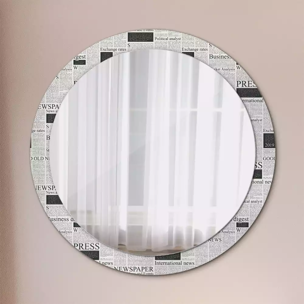 Miroir rond avec décoration Journaux