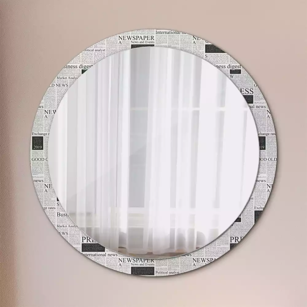 Miroir rond avec décoration Journaux