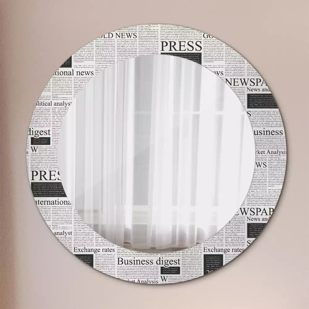 Miroir rond avec décoration Journaux