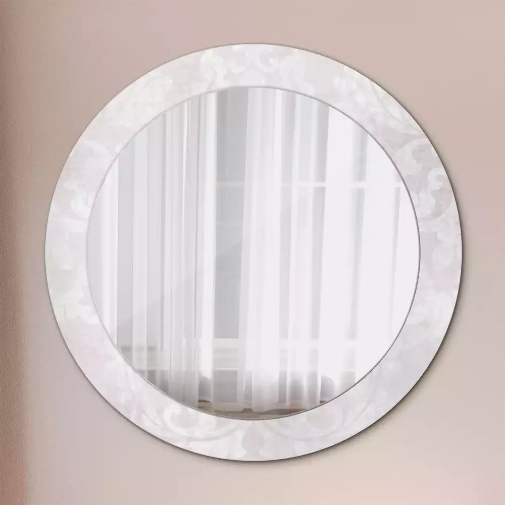 Miroir rond cadre avec impression Texture rococo