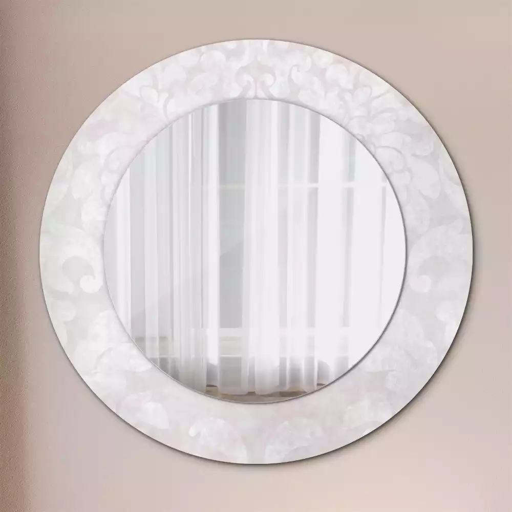 Miroir rond cadre avec impression Texture rococo