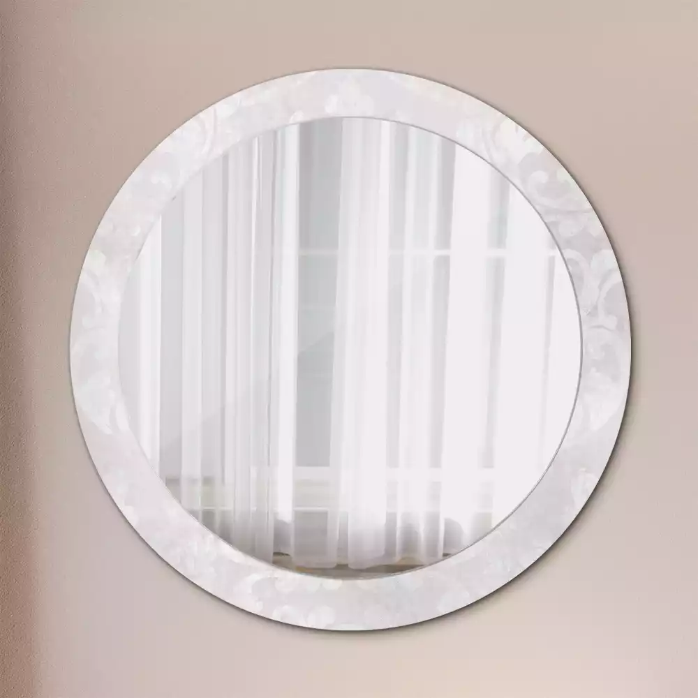 Miroir rond cadre avec impression Texture rococo