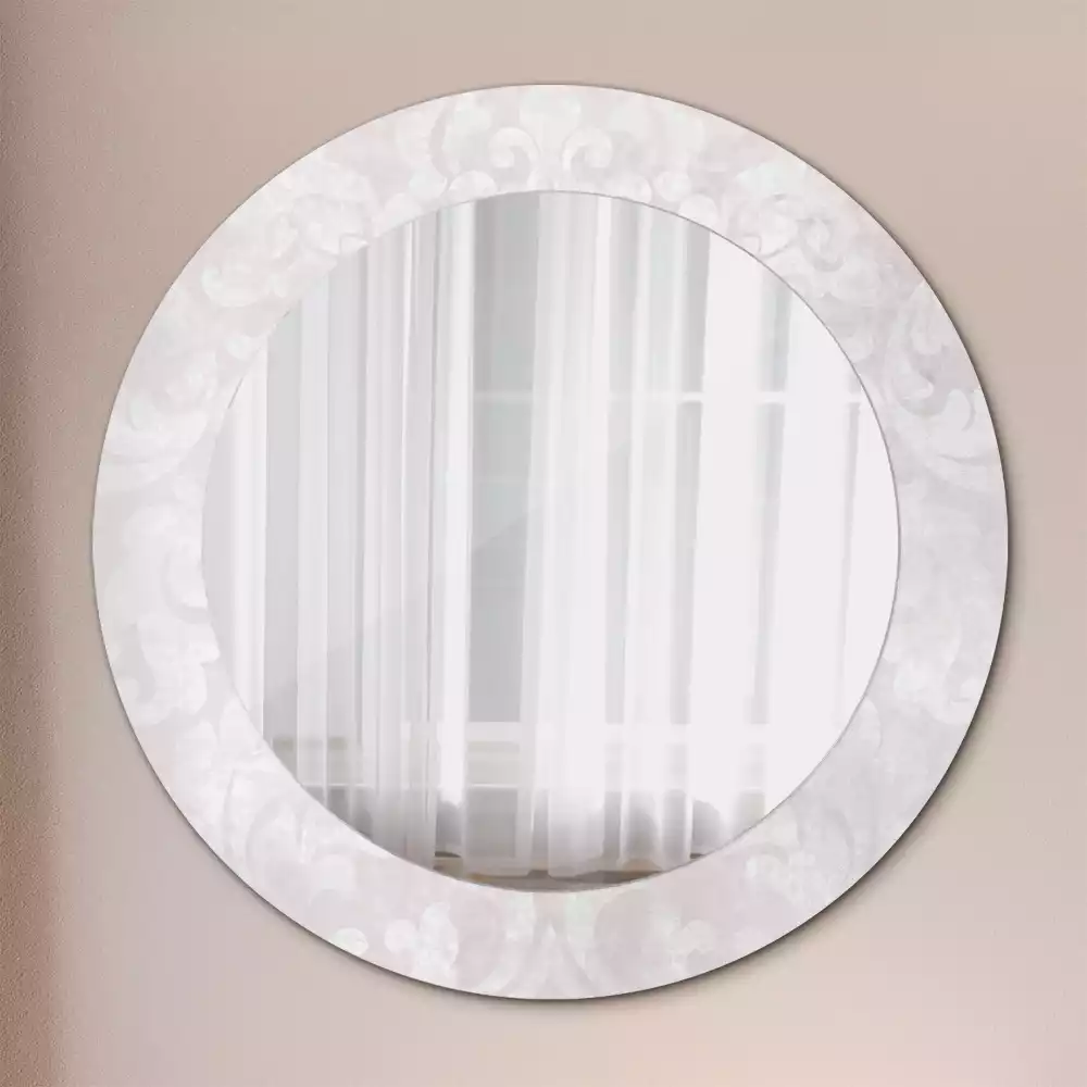 Miroir rond cadre avec impression Texture rococo