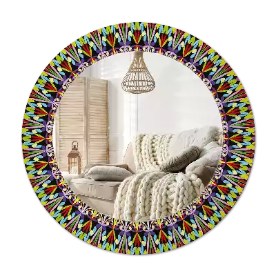 Miroir rond imprimé Motif mandala